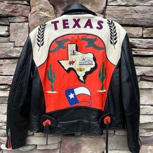Vintage Authentic Avirex Leather TEXAS Jacket, Biker Style Medium